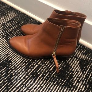 J. Crew brown leather booties, small heel
